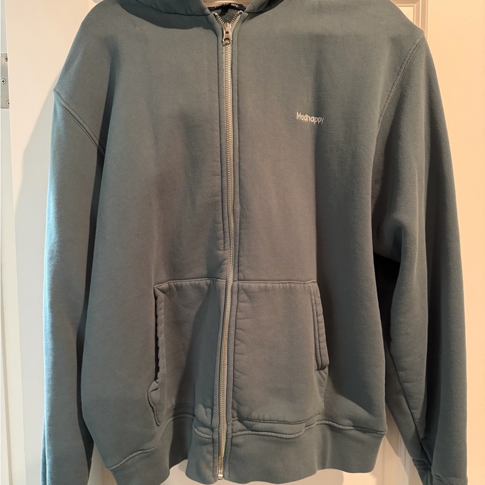 Madhappy teal zip-up hoodie